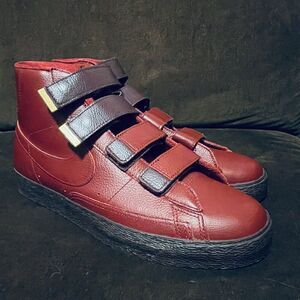 NEW NIKE BLAZER AC HIGH PREMIUM LEATHER STRAP Rust Red MENS 9.5 428926-600